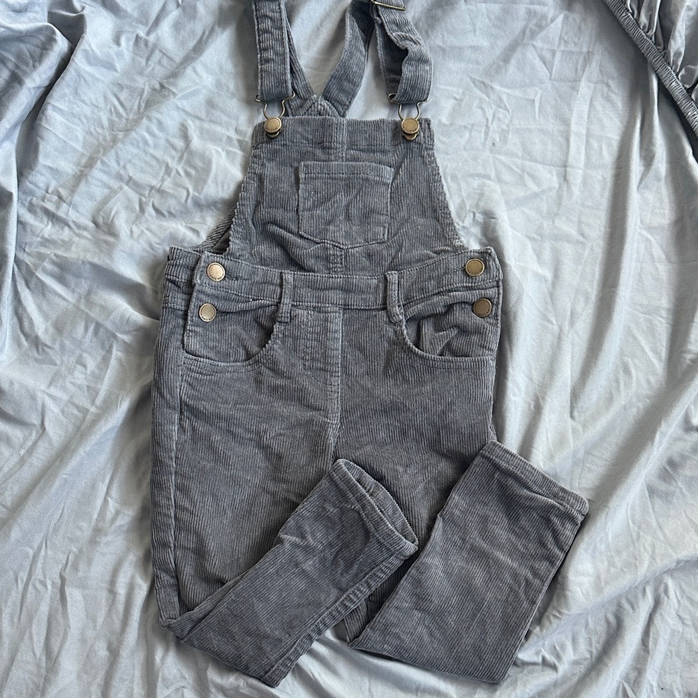 Jamie Kay Charcoal Corduroy Overalls